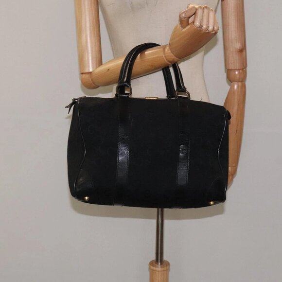 CELINE C Sulky Hand Bag Canvas Black Auth - Picture 1 of 16